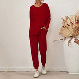 2-Piece Ribbed Loungewear Set Red