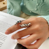 Flame Motif Plated Ring Silver