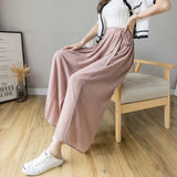 Pleated Chiffon High Waist Pants Pink