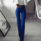 High Waist Flared Wide Leg Pants Blue