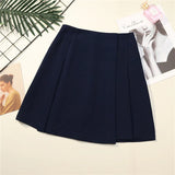 Pleated High Waist Skirt Blue