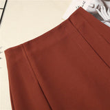 Pleated High Waist Skirt Red