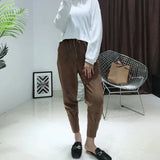 Suede Harem Trouser Pants Brown