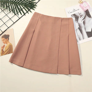 Pleated High Waist Skirt Pink