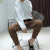 Suede Harem Trouser Pants Brown