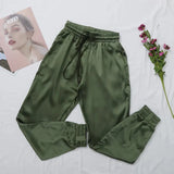 Satin Jogger Sweatpants Olive