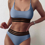 2-Piece High Waist Brazilian Bikini Gray