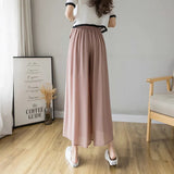 Pleated Chiffon High Waist Pants Pink