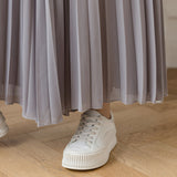 Loose Pleated Chiffon Pants Gray