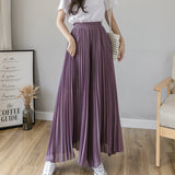 Loose Pleated Chiffon Pants Purple