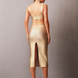 Iconic Bondage Cut Out Midi Dress Gold