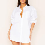 Late But Best Dressed Oversized Shirt Dress White