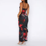 Obsidian Aura Print Maxi Dress Black