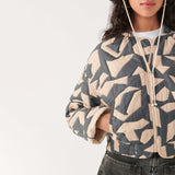 Patchwork Bomber Jacket Black