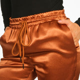 Satin Jogger Sweatpants Orange