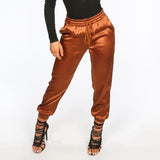 Satin Jogger Sweatpants Orange