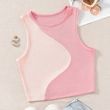 Swirly Sleeveless Tank Top Pink