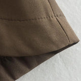 High Waist Lightweight Skort Brown