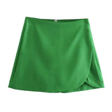 High Waist Lightweight Skort Green