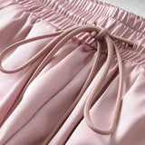 Satin Jogger Sweatpants Pink