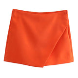 Candy Color Asymmetrical Skort Orange