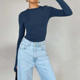 Basic Long Sleeve Top Blue