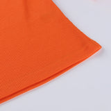 Shoulder Cut Out Top Orange