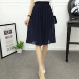 Chiffon High Waist Shorts Navy Blue