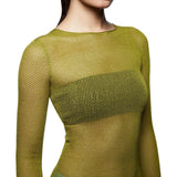 Knitted Casual Long Sleeve Top Green