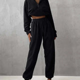 2-Piece Velvet Sweater and Sweatpants Set