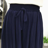 Chiffon High Waist Shorts Navy Blue