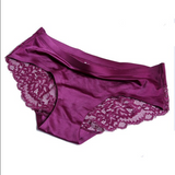 Lace Seamless Panties Burgundy