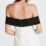 Strapless Black Bow Mini Dress White