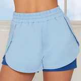 Two Tone Workout Shorts Blue