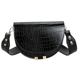 Half Moon Faux Leather Crossbody Bag Black