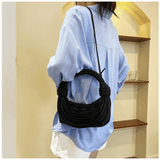 Braided Knotted Shoulder Bag Black