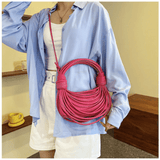 Braided Knotted Shoulder Bag Pink