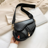 Slung Saddle Shoulder Bag Black