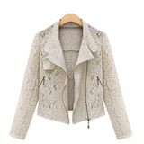 Lace Biker Jacket White