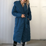 Hooded Long Puffer Parker Coat Blue