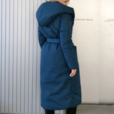 Hooded Long Puffer Parker Coat Blue