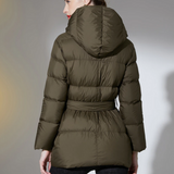 Ultra Light Belted Warm Puffer Parka Coat Brown