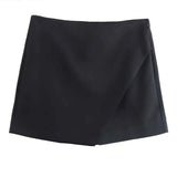 Candy Color Asymmetrical Skort Black