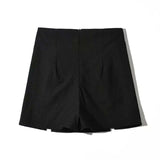 Candy Color Asymmetrical Skort Black