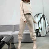 2-Piece Basic Cropped Hoodie and Sweatpants Set