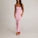 Zahara Form Fitted Midi Dress Pink