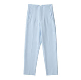 Chic Straight Leg Pants Sky Blue