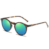 Polarized Round Cat Eye Sunglassess Leopard Blue