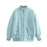 Oversized Bomber Jacket Blue