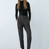 Chic Straight Leg Pants Gray